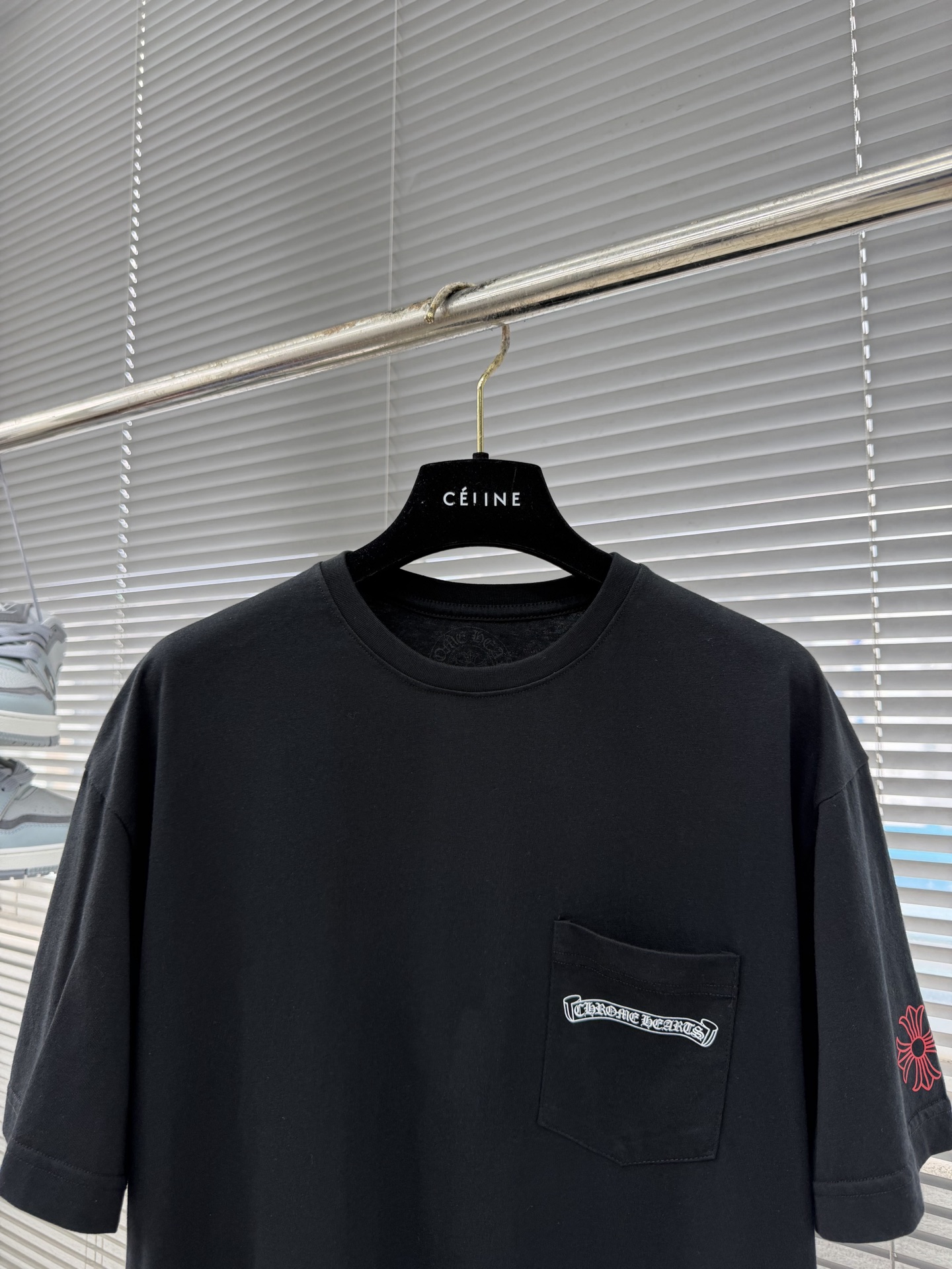 26ss Logo Letter-Printed Pocket Crew-Neck T-Shirt - Image 3