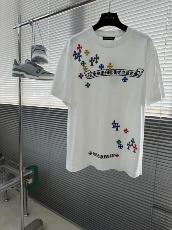 Chrome Hearts 2026 SS Hand-Painted Cross Graffiti T-Shirt