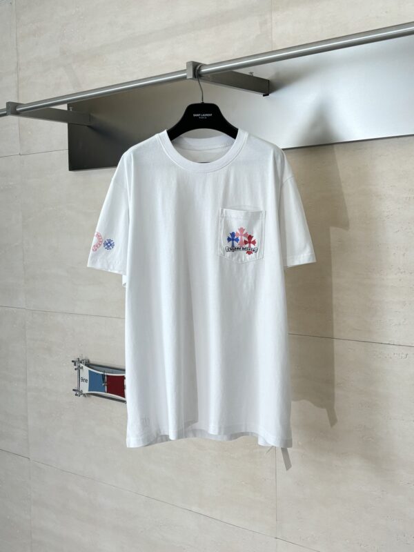 Chrome Hearts Miami Colorful Sanskrit Cross Short-Sleeve T-Shirt
