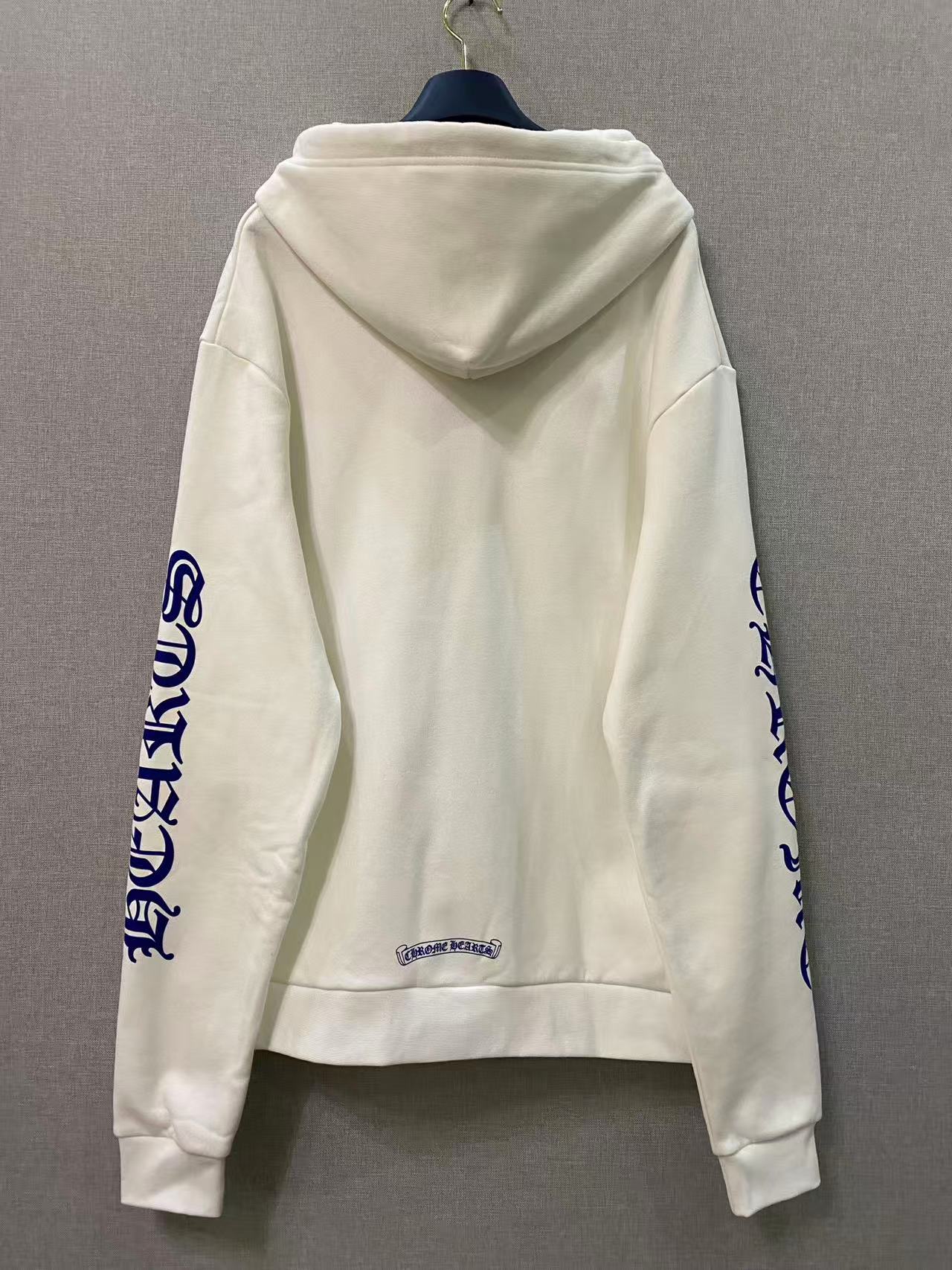 Chrome Hearts White and Blue Sanskrit Zipper Jacket - Image 2
