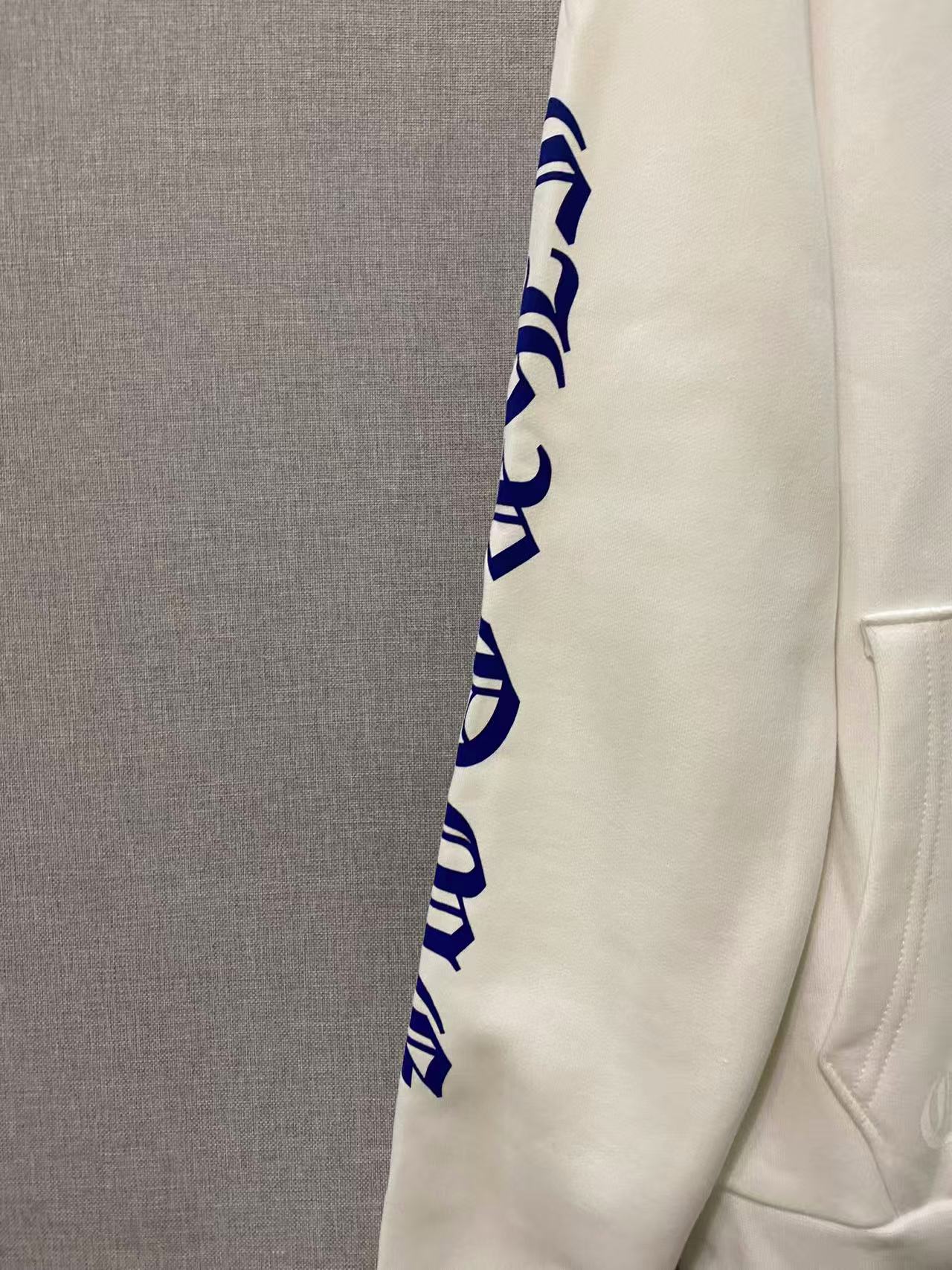 Chrome Hearts White and Blue Sanskrit Zipper Jacket - Image 6