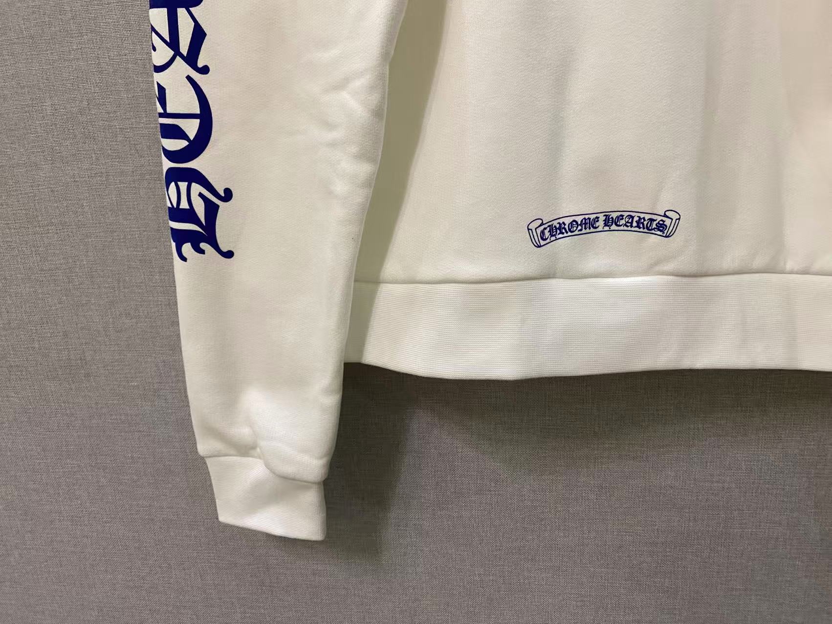Chrome Hearts White and Blue Sanskrit Zipper Jacket - Image 7