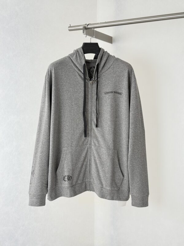 Chrome Hearts Overlapping Cross Print Zipper Hooded Cardigan