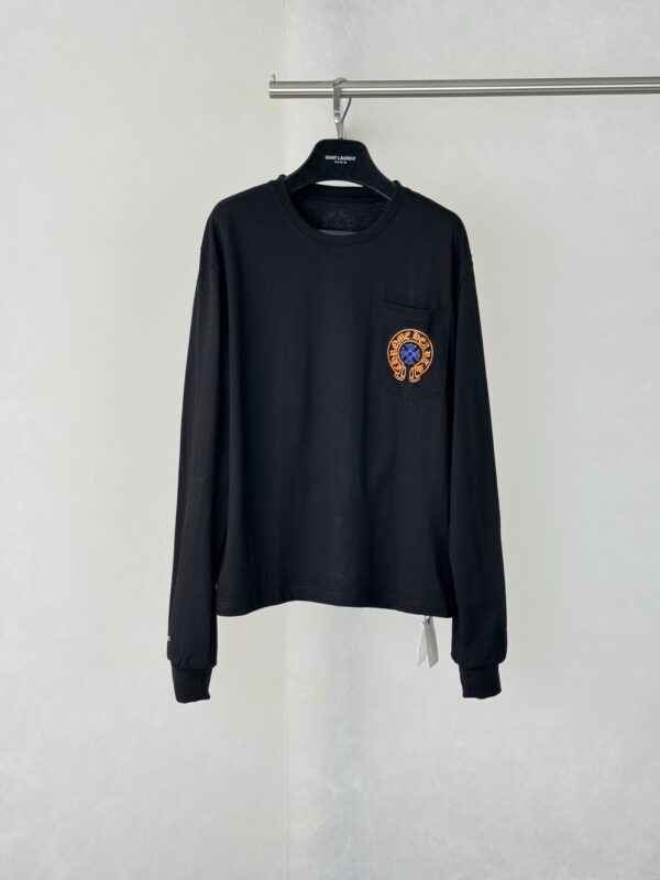 STAFF Color-Blocked Horseshoe Print Long-Sleeve Shirt