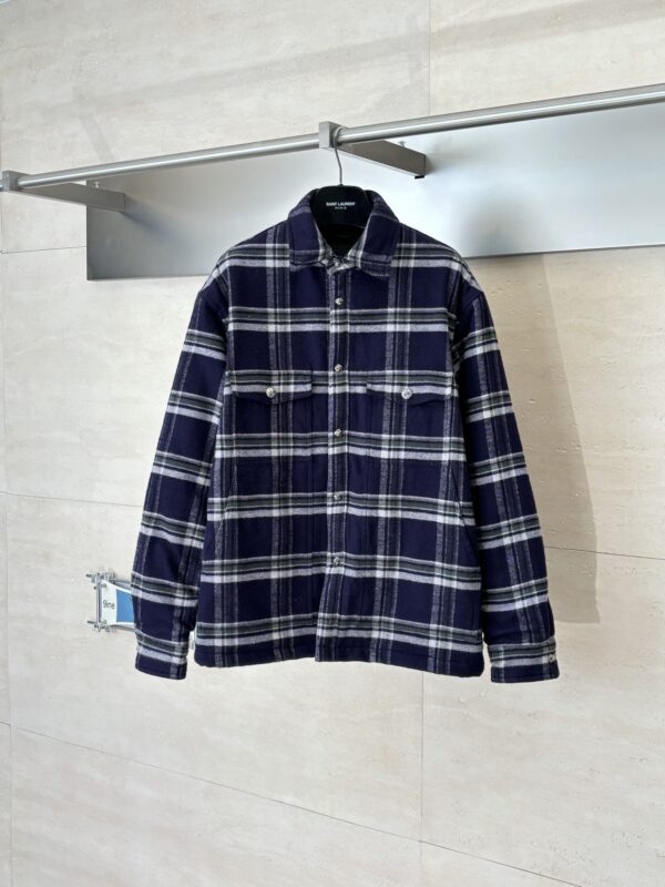 Chrome Hearts Contrast-Color Checkered Lapel Shirt-Style Jacket