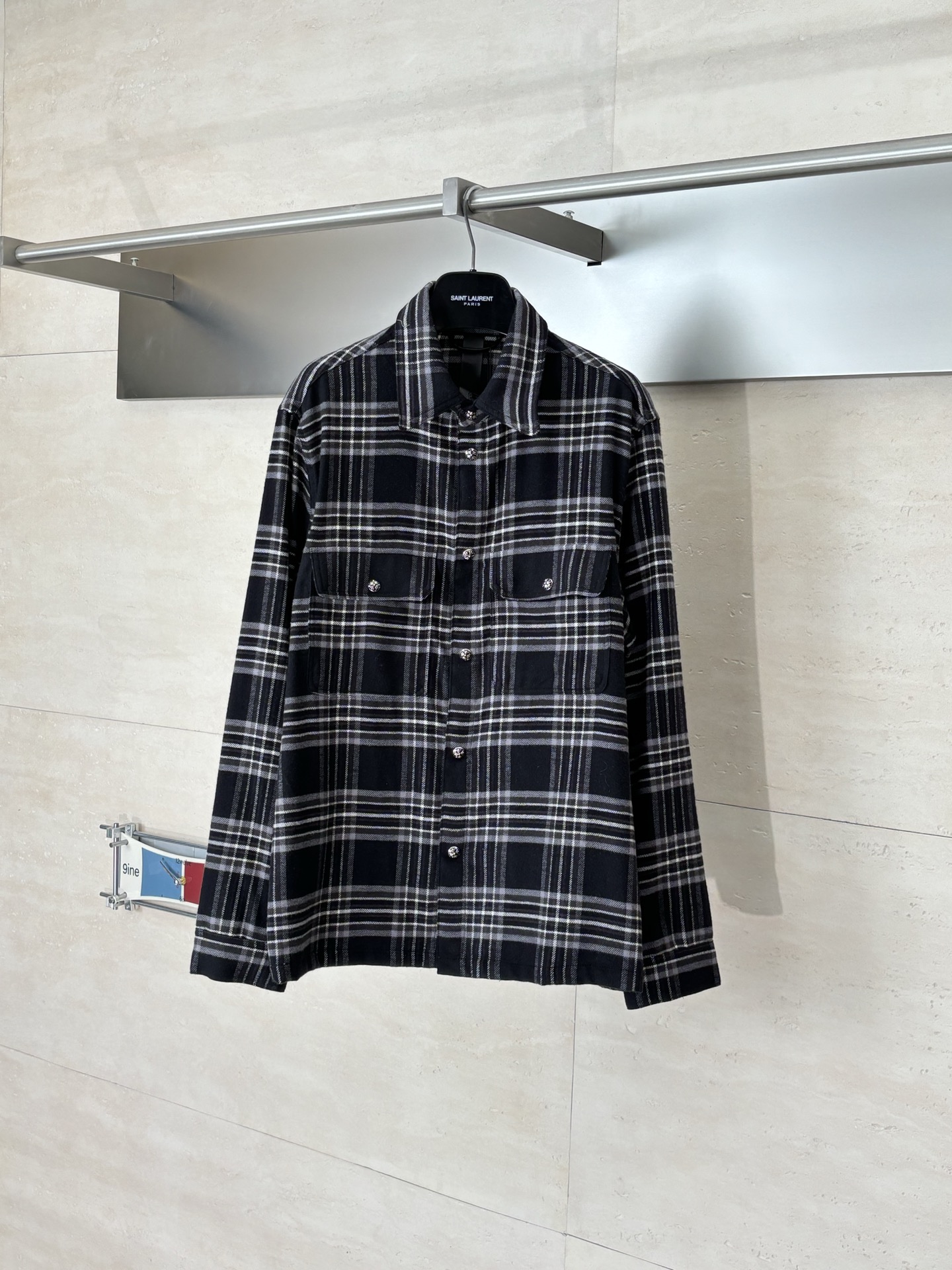Chrome Hearts Flannel Checkered Lapel Shirt