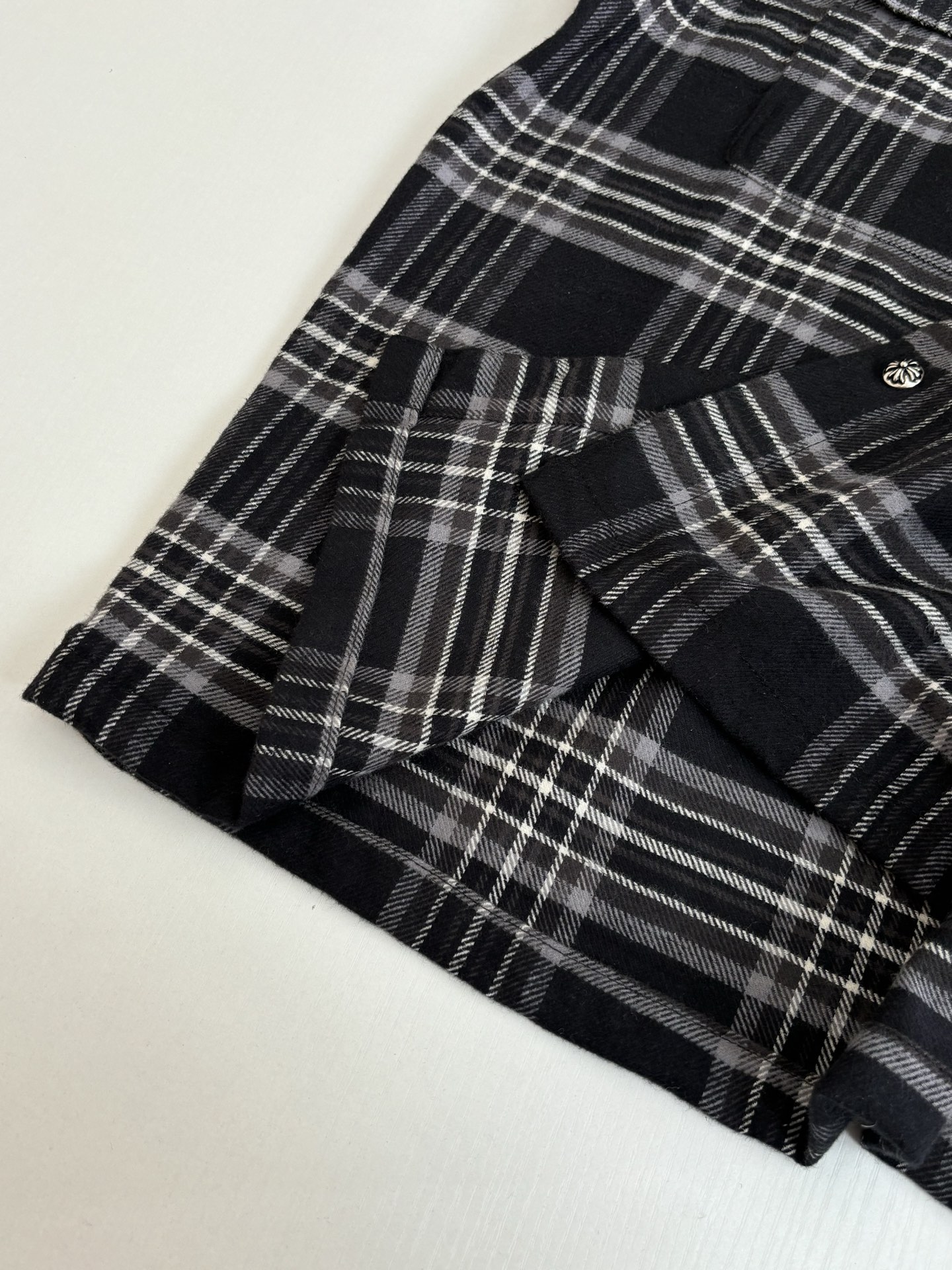 Chrome Hearts Flannel Checkered Lapel Shirt - Image 7