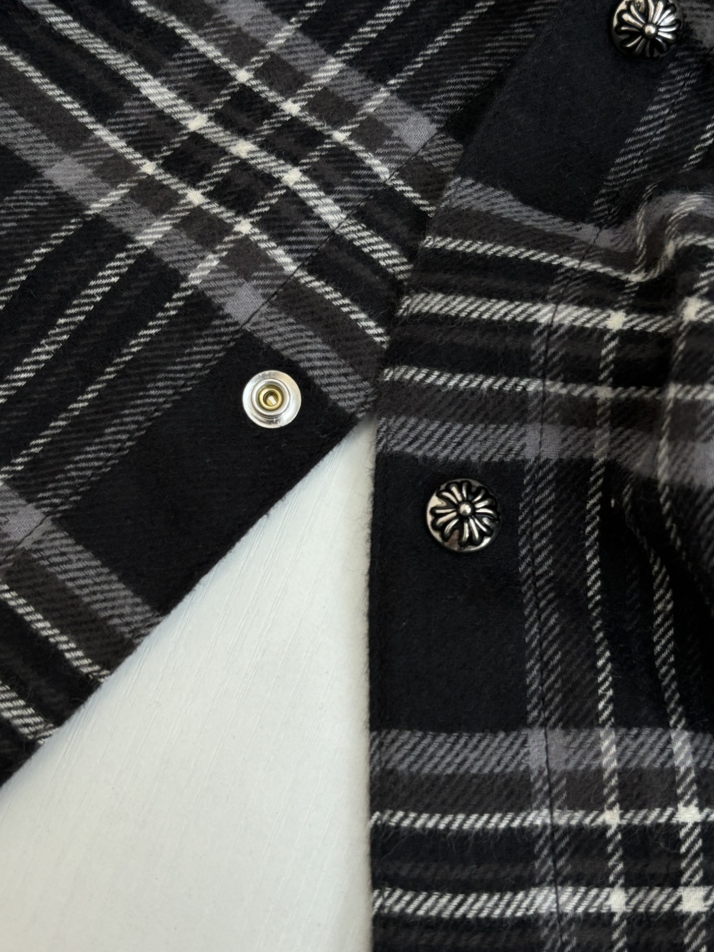 Chrome Hearts Flannel Checkered Lapel Shirt - Image 8