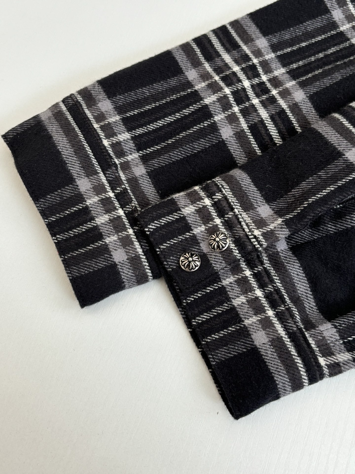 Chrome Hearts Flannel Checkered Lapel Shirt - Image 9