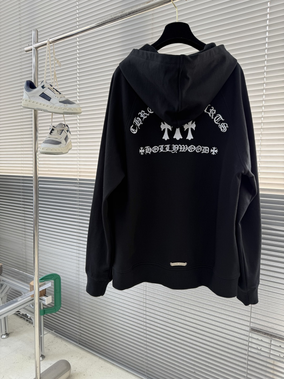25FW Solid-Color Hooded Sweatshirt with Embroidered Letters