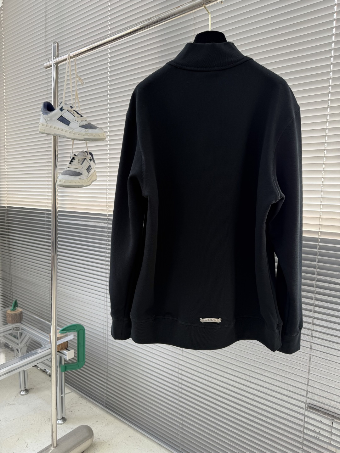 25FW Patchwork Cross-Front Half-Zip Long-Sleeve Sweatshirt - Image 2