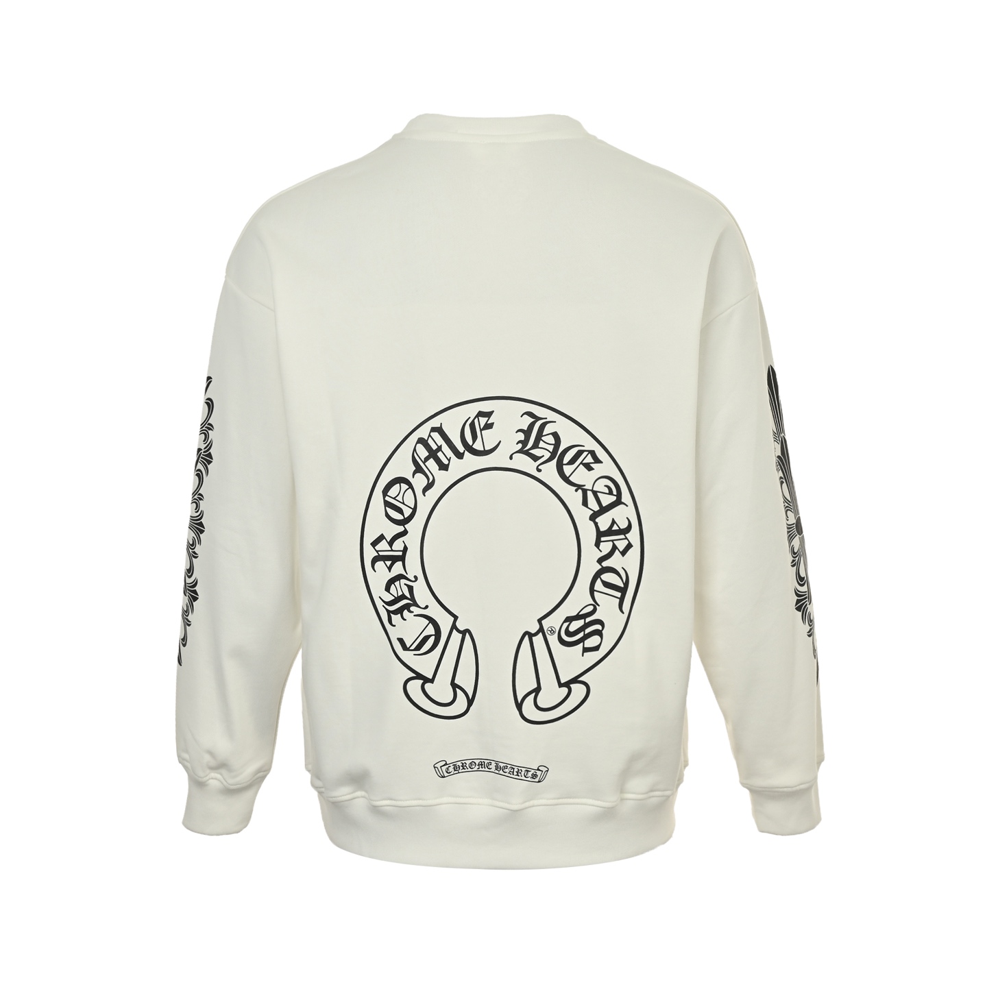 Round-Neck Sweatshirt with Sanskrit Alphabet Embroidery in a Horseshoe Pattern - Image 4