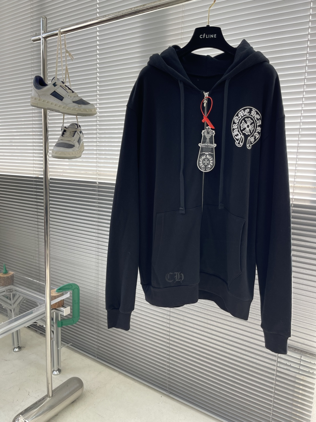 Chrome Hearts Letter-Printed Zip-Up Hoodie Jacket