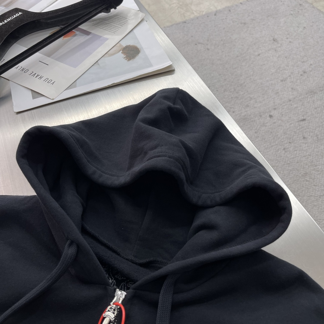 Chrome Hearts Letter-Printed Zip-Up Hoodie Jacket - Image 4