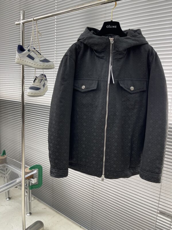 CH Hooded Denim Jacquard Down Jacket
