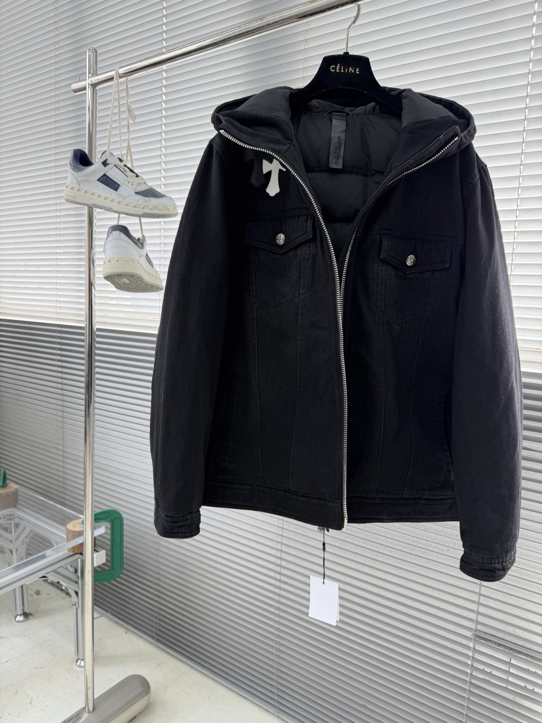 Chrome Hearts Hooded Denim Down Jacket - Image 3