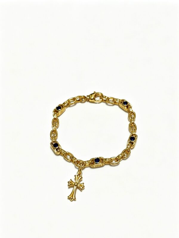 Chrome Hearts Classic Vintage Cross-Pattern Polished Cuban Bracelet
