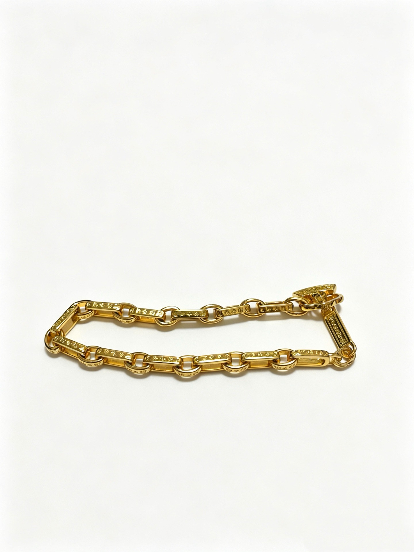 Chrome Hearts Classic Vintage Cross-Pattern Polished Cuban Bracelet