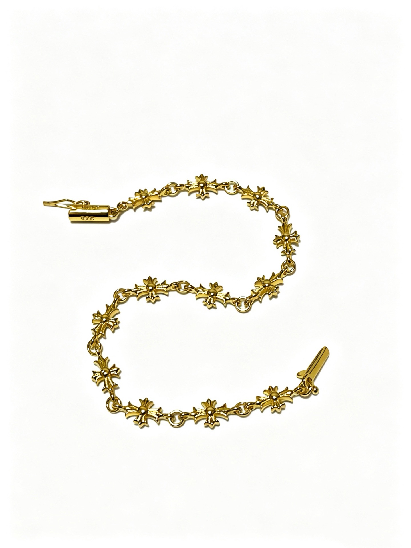 Chrome Hearts Classic Vintage Cross-Pattern Polished Cuban Bracelet - Image 3