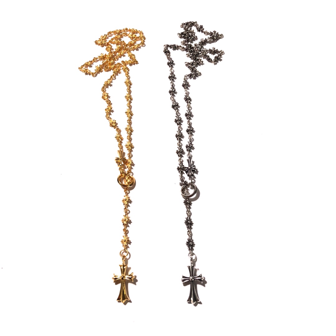 Chrome Hearts Cross Necklace with Interlocking Rings - Image 2