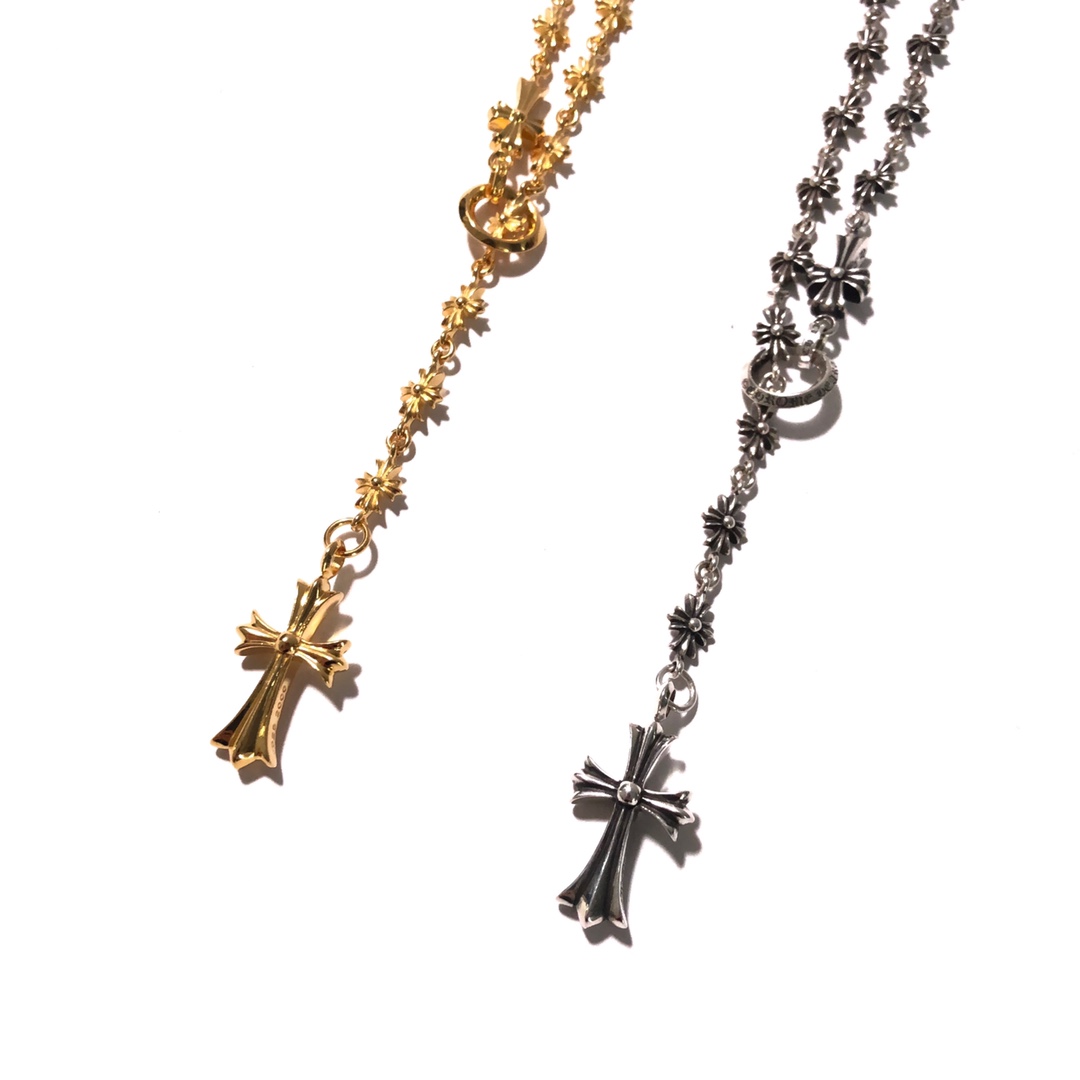 Chrome Hearts Cross Necklace with Interlocking Rings - Image 3