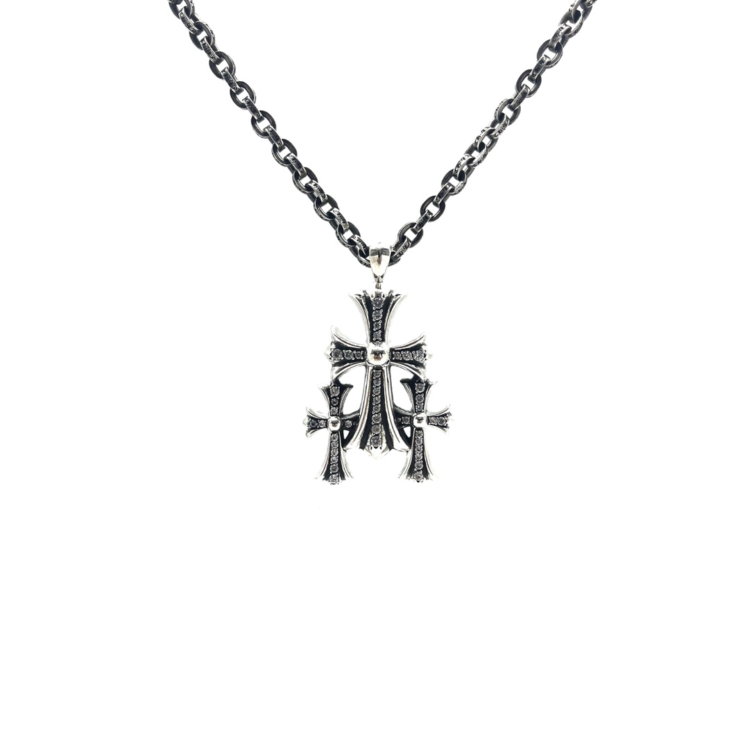 Chrome Hearts Thirty-Character Cross with Gemstone Inlays