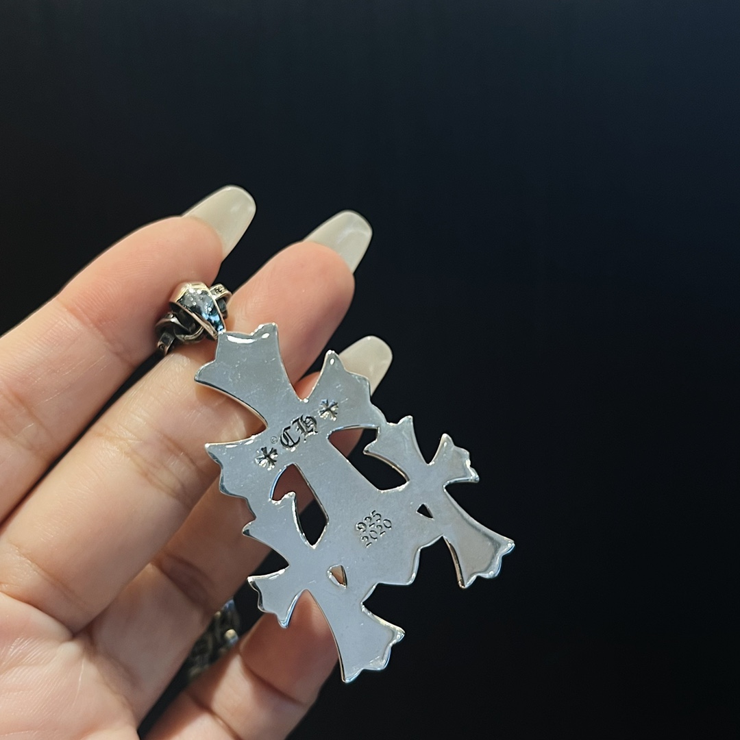 Chrome Hearts Thirty-Character Cross with Gemstone Inlays - Image 5