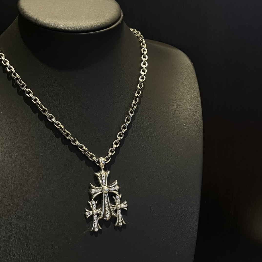 Chrome Hearts Thirty-Character Cross with Gemstone Inlays - Image 6