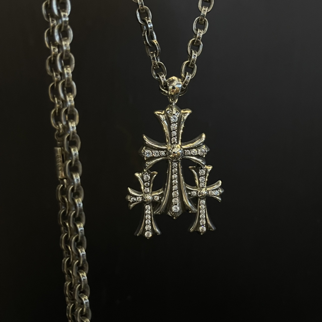 Chrome Hearts Thirty-Character Cross with Gemstone Inlays - Image 7