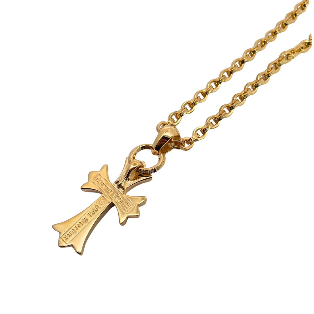 CH Gold-Plated Blue Diamond Teardrop Cross - Image 2