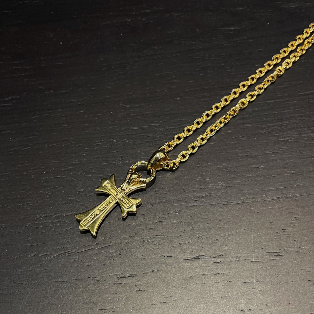 CH Gold-Plated Blue Diamond Teardrop Cross - Image 5