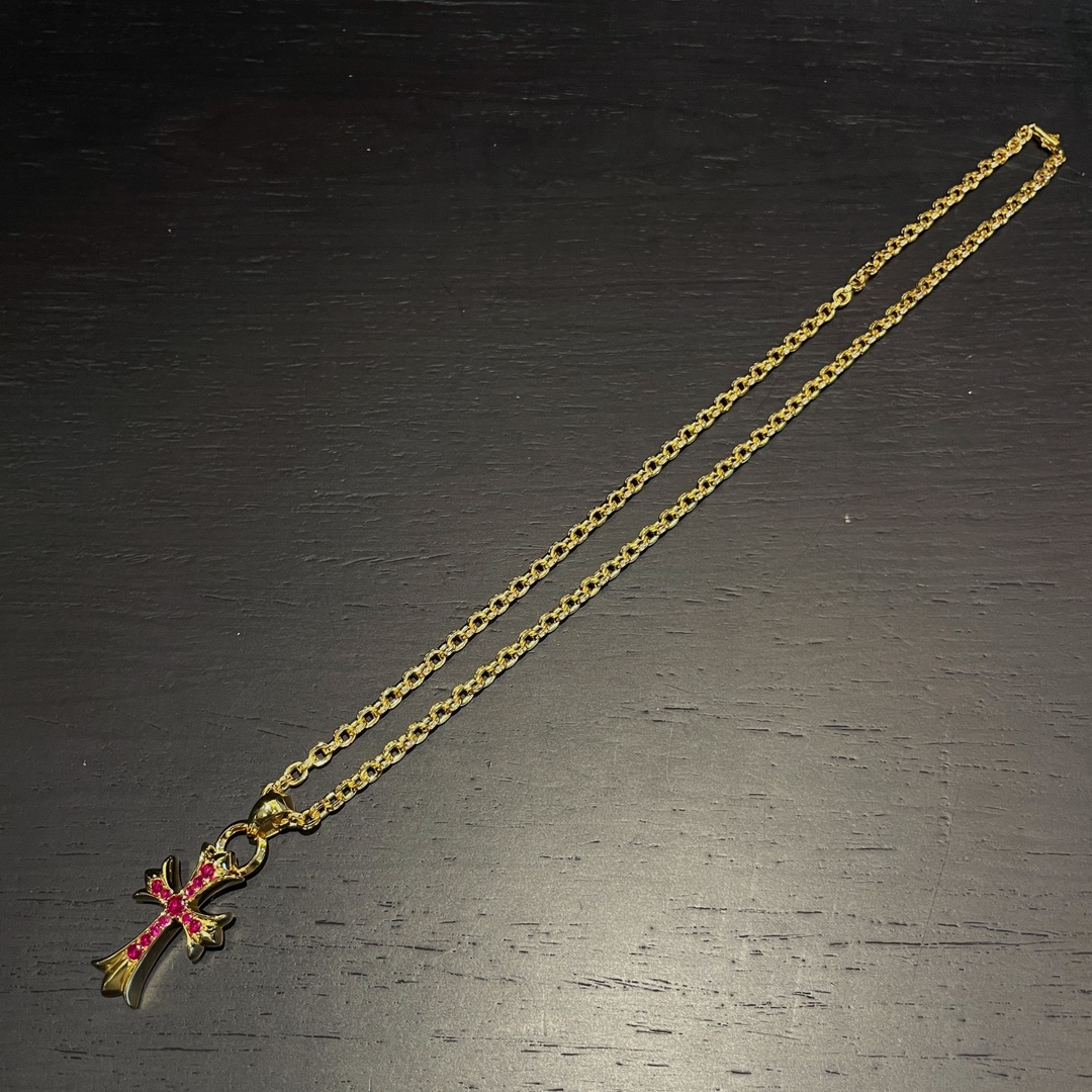 CH Gold-Plated Red Diamond Teardrop Cross - Image 6