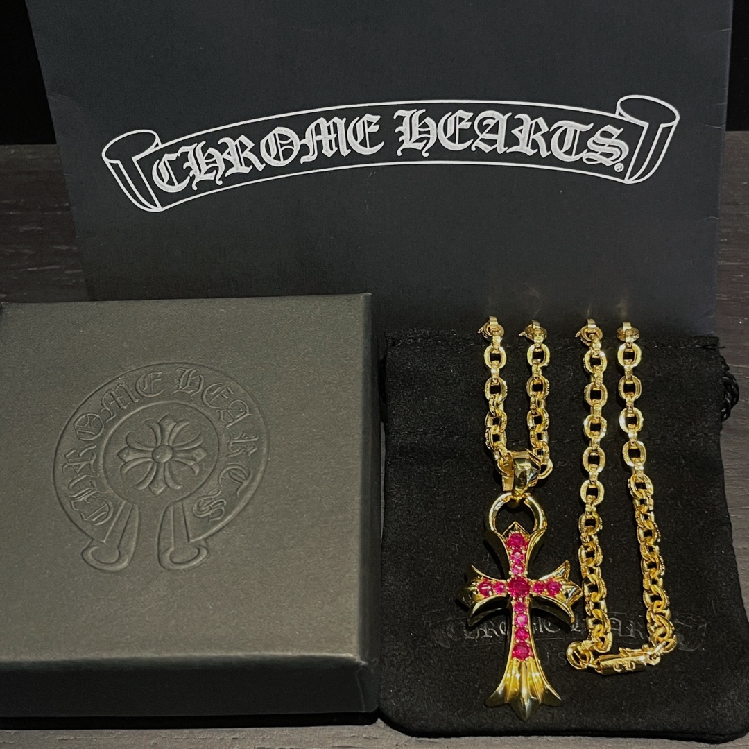 CH Gold-Plated Red Diamond Teardrop Cross - Image 8