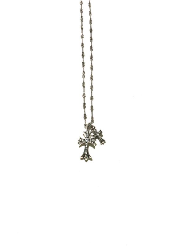 Chrome Hearts Double Cross Necklace Set