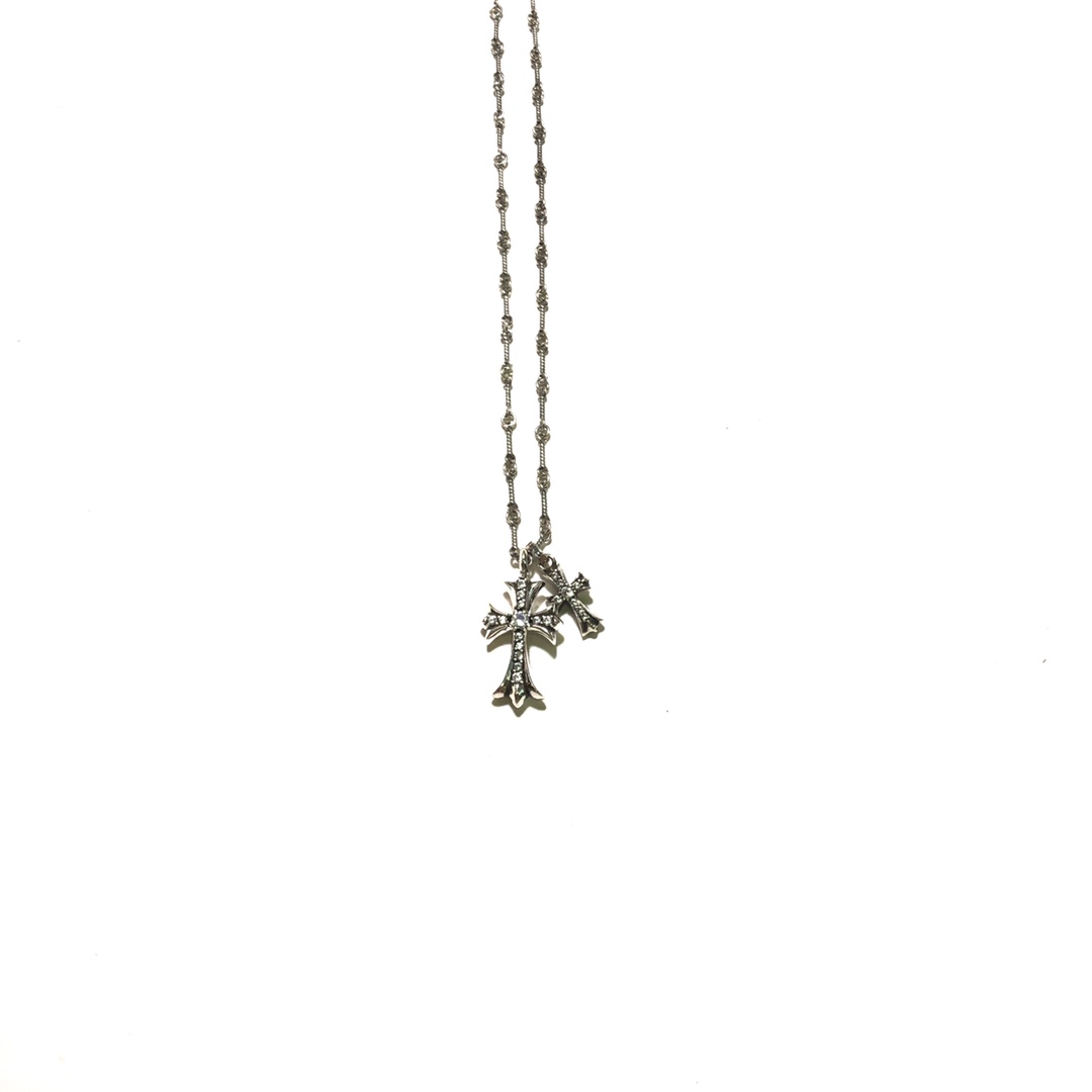 Chrome Hearts Double Cross Necklace Set
