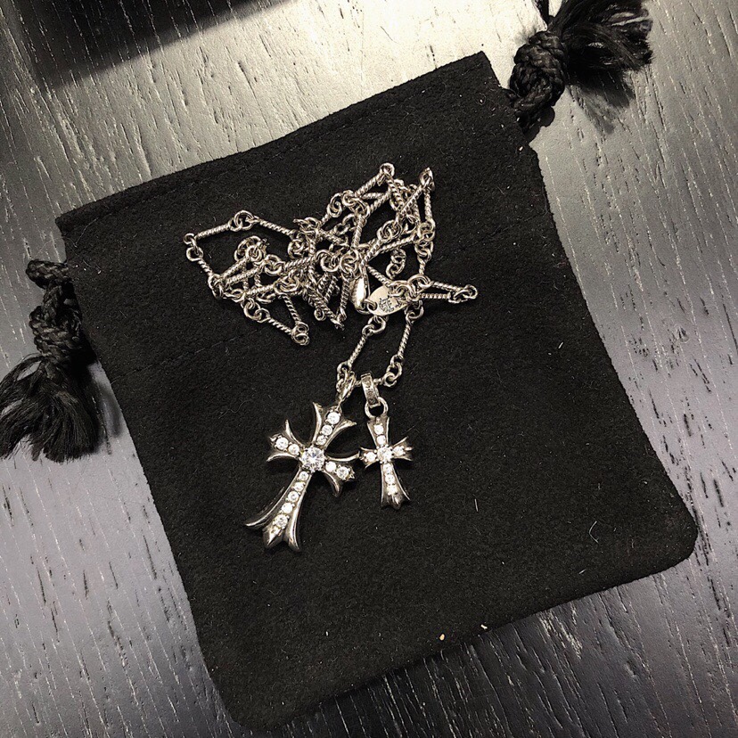 Chrome Hearts Double Cross Necklace Set - Image 4