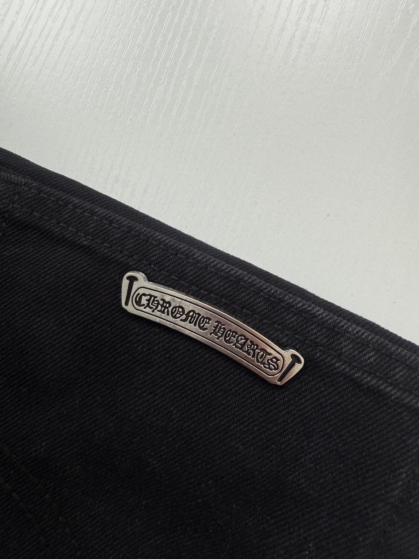 Chrome Hearts Color-Blocked Leather-Trimmed Cross-Design Jeans - Image 9