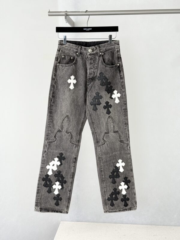 Ch Sword Multicolor Cross-Patterned Denim Jeans